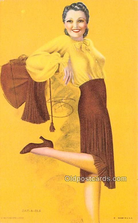 Dat A Ble 1945 Mutoscope Artist Pin Up Girl, Non Postcard Backing Unused 