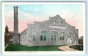 MT. CLEMENS, Michigan MI ~ ELECTRIC PLANT 1916  Macomb County Postcard