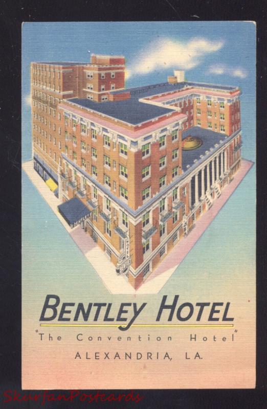 ALEXANDRIA LOUISIANA BENTLEY HOTEL VINTAGE LINEN ADVERTISING POSTCARD LA.