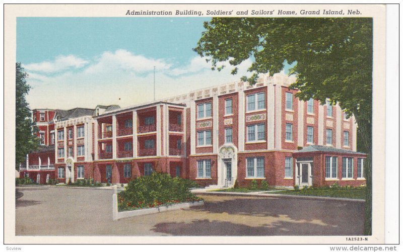 GRAND ISLAND, Nebraska; Administration Building, Soldiers' and Sailors' Home,...