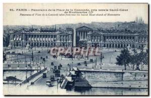 Old Postcard From Paris Panorama Place de La Concorde Taken Towards The Sacre...