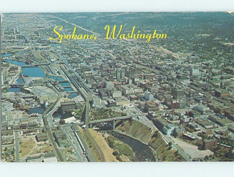 Unused Pre-1980 PANORAMIC VIEW Spokane Washington WA i0256-12