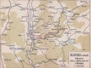 Blansko Czech Republic Antique Soviet Fold Open Map Postcard