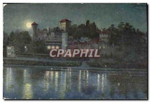 Old Postcard Torino Castello Medioevale Sul Po