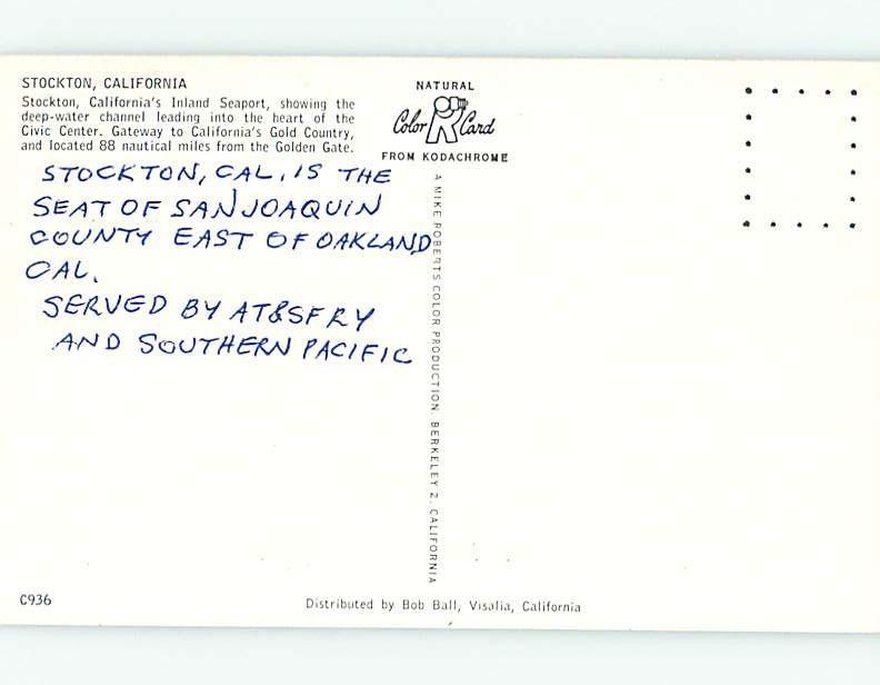 Pre-1980 PANORAMIC VIEW Stockton California CA i0903