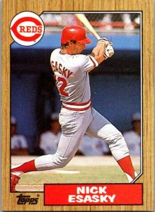 1987 Topps Baseball Card Nick Esasky Cincinnati Reds sk3299