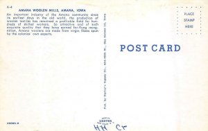 AMANA, Iowa IA    AMANA REFRIGERATION & WOOLEN MILLS   *Two* ca1950's Postcards