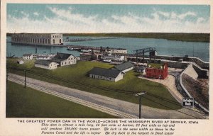 Postcard Greatest Dam Across Mississippi River Keokuk Iowa