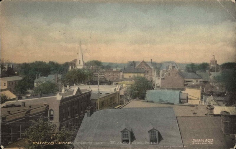 Easton Maryland MD Bird's Eye View c1910 Vintage Postcard