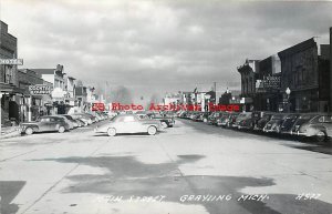 MI, Grayling, Michigan, RPPC, Main Street, Business Section, Cook Photo No H577
