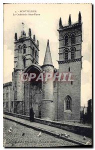 Old Postcard Montpellier La Cathedrale Saint Pierre