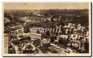 Old Postcard Fougeres Overview of the Lower City