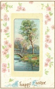 Vintage Postcard 1911 A Happy Easter Landscape Design Holiday Special Greetings