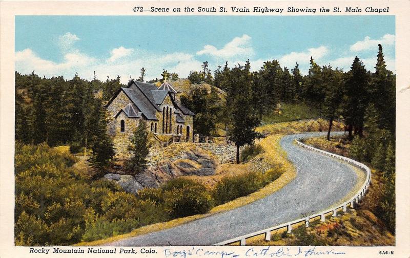 Rocky Mountain National Park Colorado~South Street Vrain Hwy~St Malo Chapel~'20s