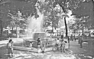 Washington IA Centennial Fountain Children Large Group Real Photo Postcard