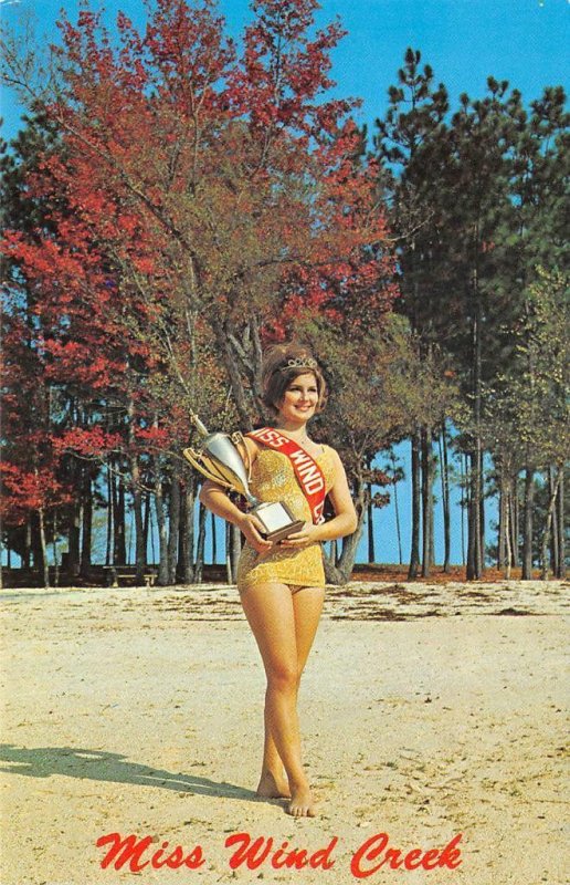 MISS WIND CREEK Bathing Beauty Contest Alexander City Lake Martin 1960s Postcard