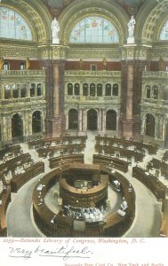 Washington, DC Library of Congress Rotunda Undivided Back Postcard