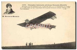 Old Postcard Jet Aviation Antoinette monoplane pilot Hauvette by Michelin