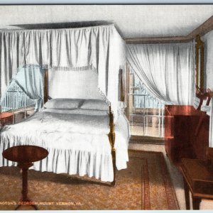 c1910s Mt. Vernon, VA George Washington's Master Bedroom House Interior Wow A222