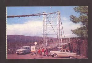 ROYAL GORGE COLORADO ROYAL GORGE SUSPENSION BRIDGE OLD CARS POSTCARD