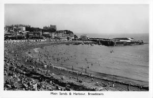 uk30719 main sands and harbour broadstairs real photo  uk