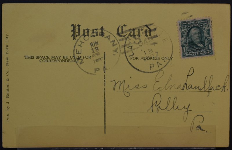 Telegraph Post Card - Mehoopany, PA 1907 cancel