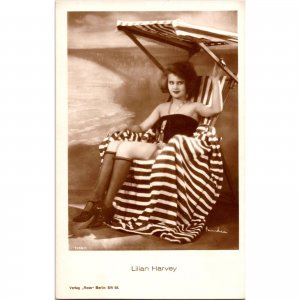 LILLIAN HARVEY - Early Film Actress - Movie Star - RPPC Real Photo Postcard