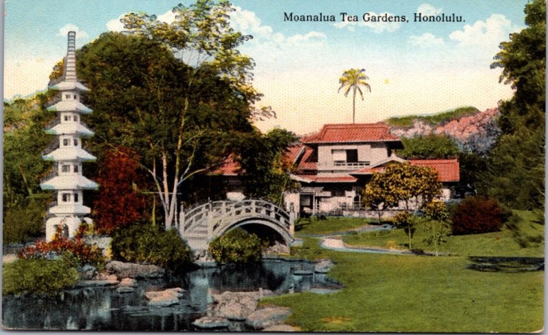 Postcard Moanalua Tea Gardens in Honolulu, Hawaii