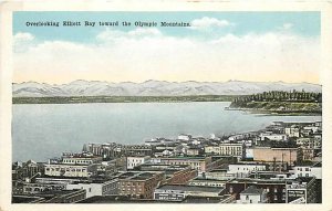 WA, Seattle, Washington, Elliott Bay, Olympia Mountains View, Kropp No 16157