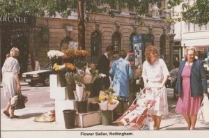 Flower Vendor Market Stall Nottingham Postcard