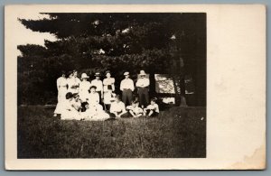 Postcard RPPC c1915s Unknown Location Family Gathering Having a Picnic Lot of 2