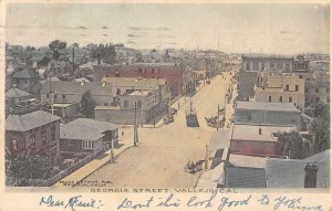 Vallejo California Georgia Street Birds Eye View Vintage Postcard AA25355