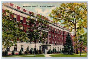 Memphis Tennessee TN Postcard Methodist Hospital Building Exterior c1940's Trees