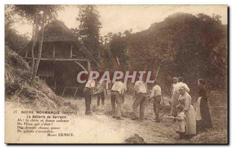 Old Postcard Folklore Normandy battery Sarrazin