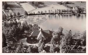 NYEDS KYRKA MOLKON SWEDEN~FLYGFOTO POSTCARD 1940s