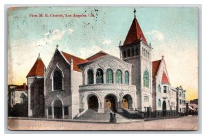 First Methodist Episcopal Church Los Angeles California CA DB Postcard D21
