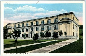 c1910s Salamanca, NY High School Litho Photo Postcard HH Hamm Erie A33