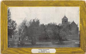 D73/ Elmore Minnesota Mn Postcard c1910 High School Block