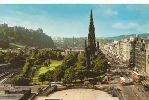 Scotland Postcard - Princes Street & The Scott Monument - Edinburgh - Ref TZ3833
