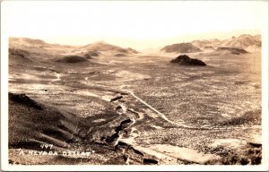Real Photo Postcard Aerial View of A Nevada Desert