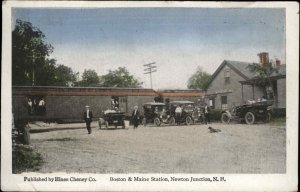 Newton Junction NH B&M RR Train Station Depot c1910 Postcard