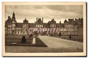 Old Postcard Fontainebleau Palace Facade of the White Horse Court or Court of...