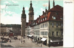 Germany Chemnitz Marktplatz Denkmäler Vintage Postcard 03.18