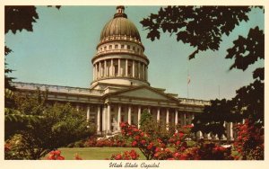 Postcard State Capitol Building High Knoll Overlooking City Salt Lake City Utah