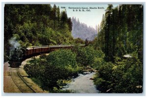 c1950's Sacramento Canon Shasta Route SP Railroad Train River Creek CA Postcard
