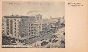 New Orleans Louisiana Morris Bldg St Charles Hotel Street Scene PC AA67175