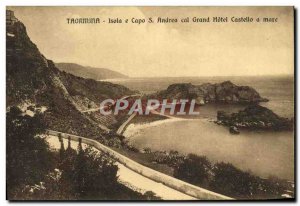 Old Postcard Isola Capo Taormina Grand Col Andrea Castello a Mare