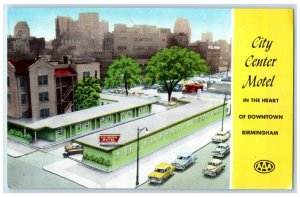 c1950's City Center Motel Downtown Cars Birmingham Alabama AL Vintage Postcard