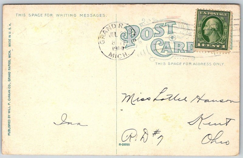 Grand Rapids Michigan 1912 Postcard Deer Park John Ball Park