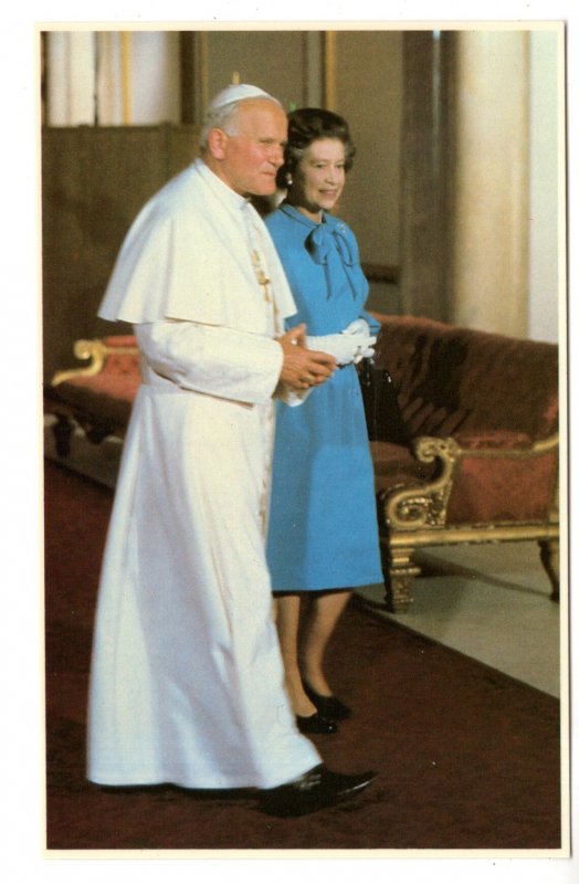 The Pope, The Queen, Marble Hall, Buckingham Palace, England, Papal Visit 1982